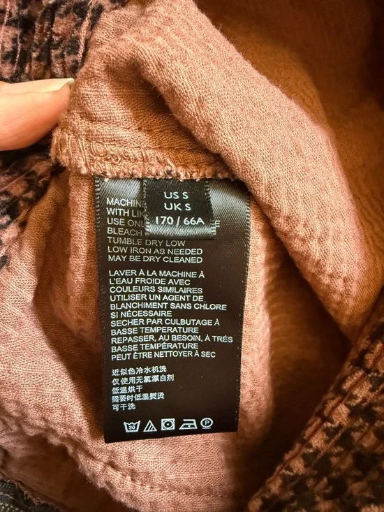 Urban Outfitters Houndstooth Mini Skirt Brown Pink Black Size S - Picture 4 of 5